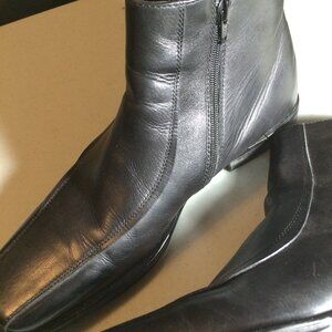 Men's ankle boots, black side zipper, size 44 US 11